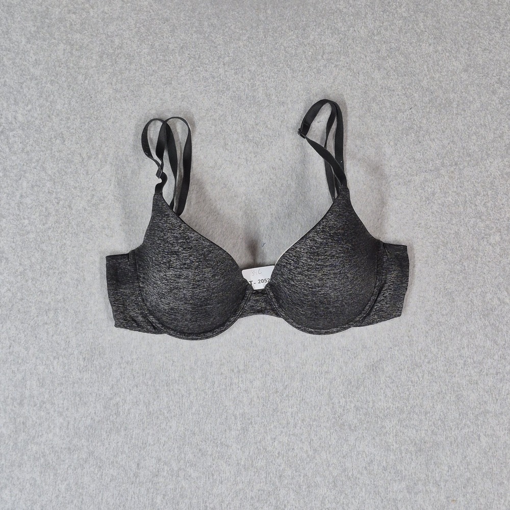 Victoria's Secret Women Bra 34C Black Heather T Shirt Underwired Strap